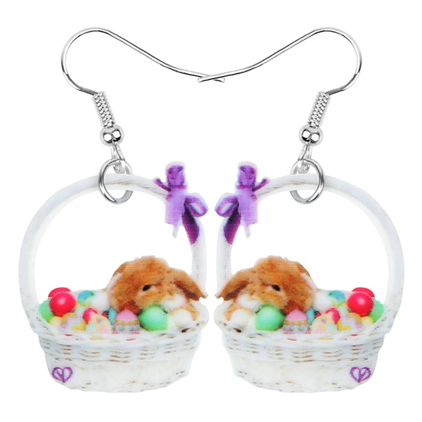 Rabbit Bunny EASTER Basket EGGS Seed Bead Lightweight Earrings BRAND NEW  💗#5 | eBay